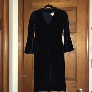 Navy blue velvet dress size 10 like new